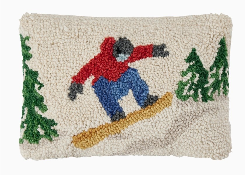 Snowboarder Hooked Pillow