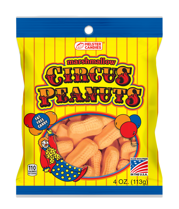 Melster Circus Marshmallow Peanuts Regular Orange 4oz 12 ct