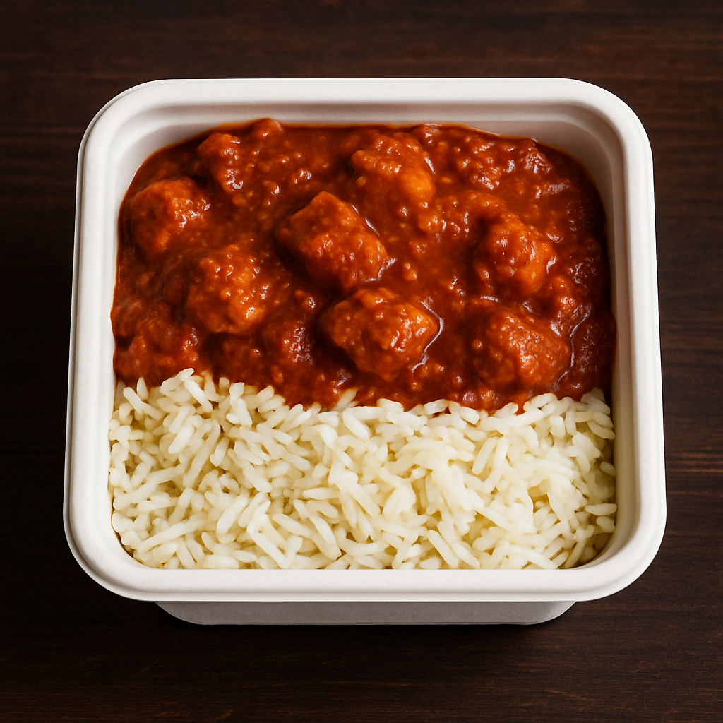 Chicken Vindaloo Rice Bowl (Spicy)/ Tazón de Arroz con Pollo Vindaloo