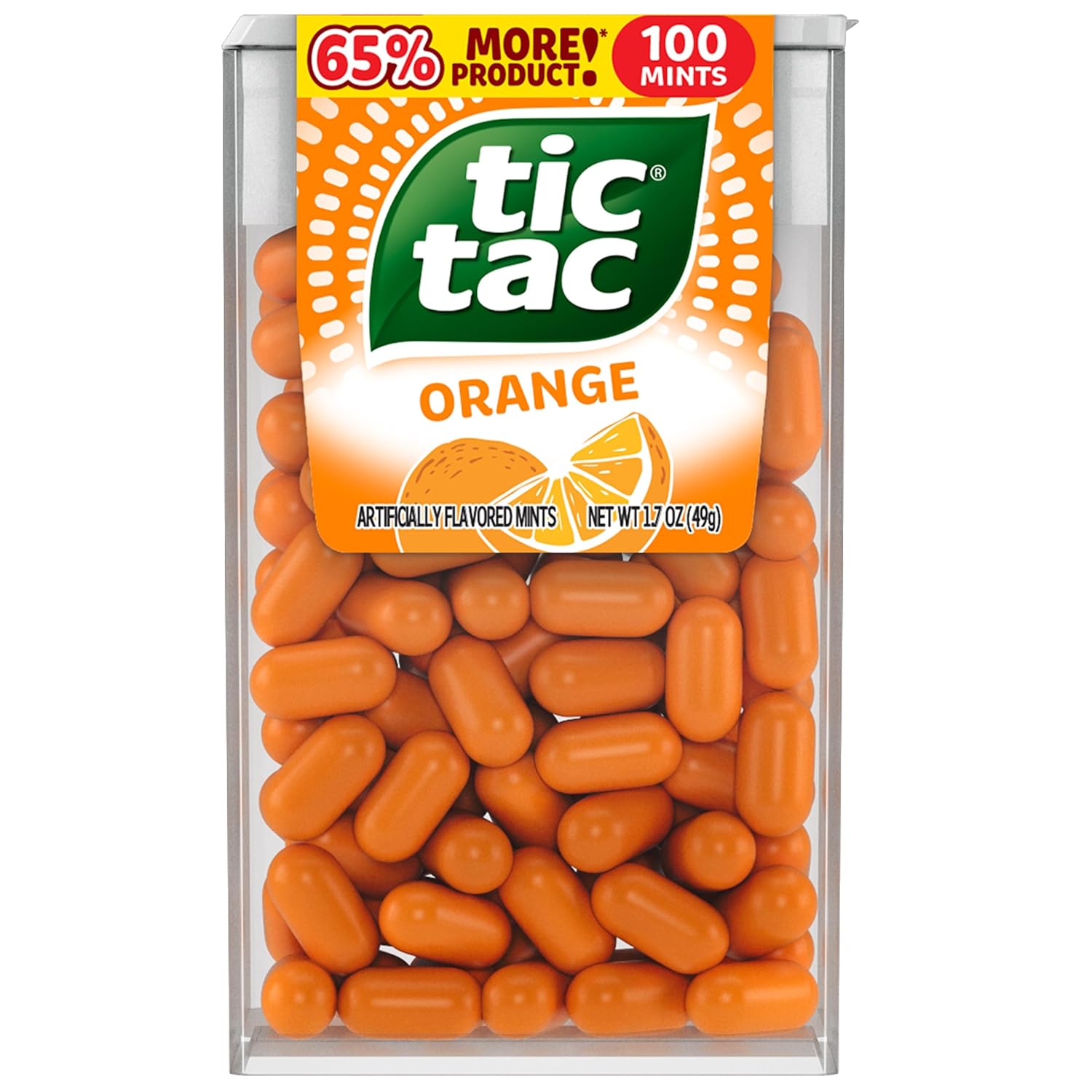Tic Tac White Orange Breath Mints 100 ct 1.7oz 12 Pack