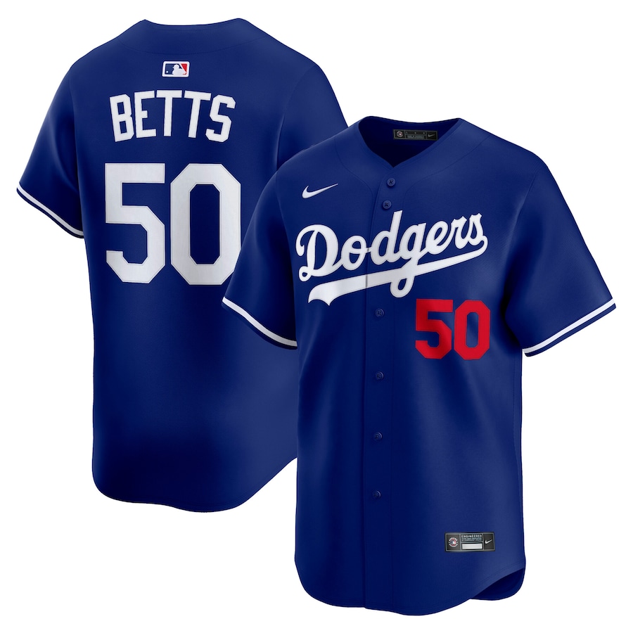 Los Angeles Dodgers Mookie Betts #50 Nike Limited Royal Player Jersey