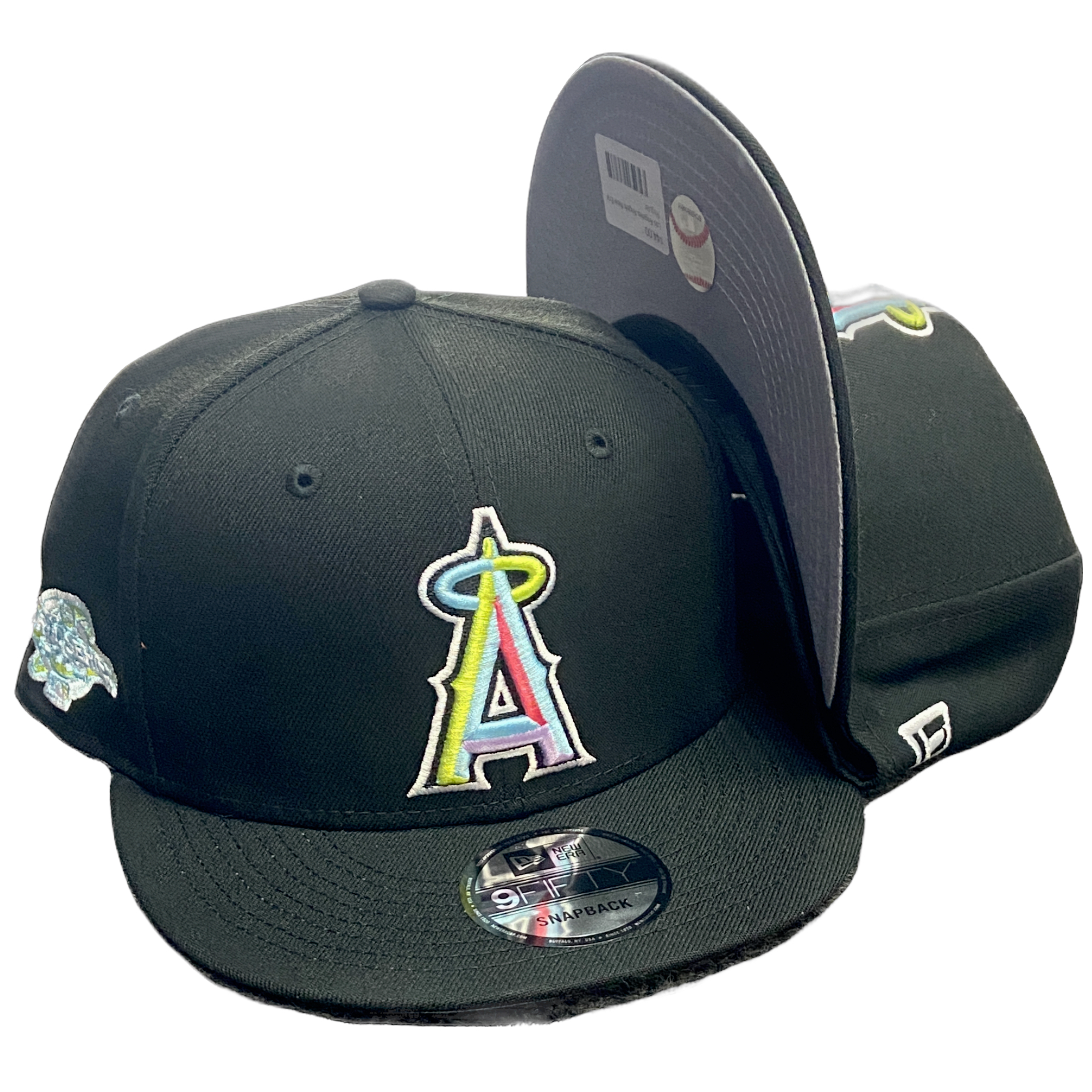 Los Angeles Angels New Era Black Multi 2002 World Series Snapback Hat