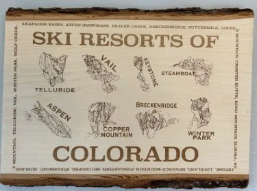 Ski Resorts of Colorado Wood Sign