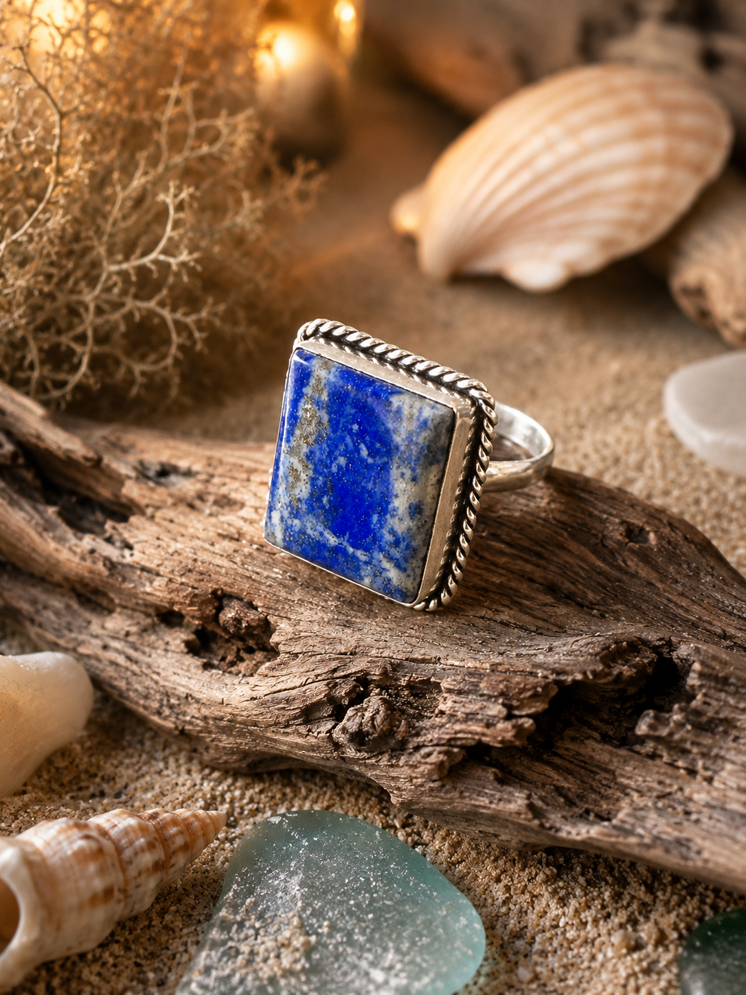 Lapis Lazuli Square Ring – Size 9
