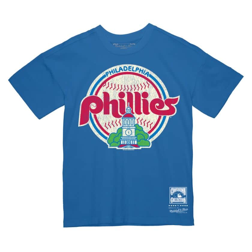 Philadelphia Phillies Blue Retro Mitchell and Ness Shirt