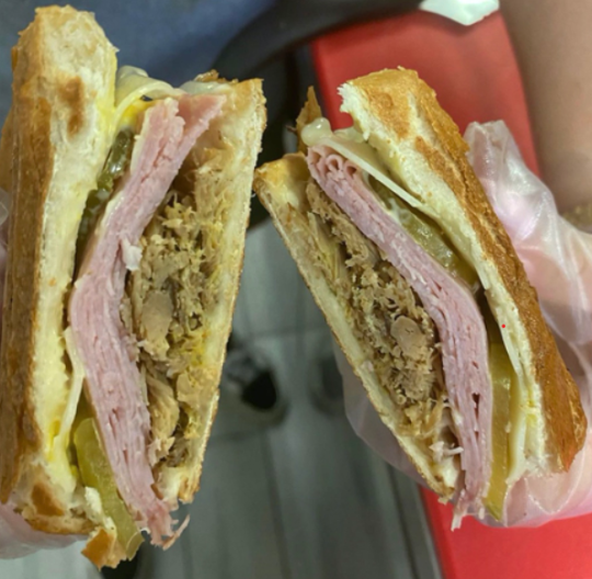 Cubano pressed Cuban sandwich with roasted pork — Town Hero Subs, South Florida