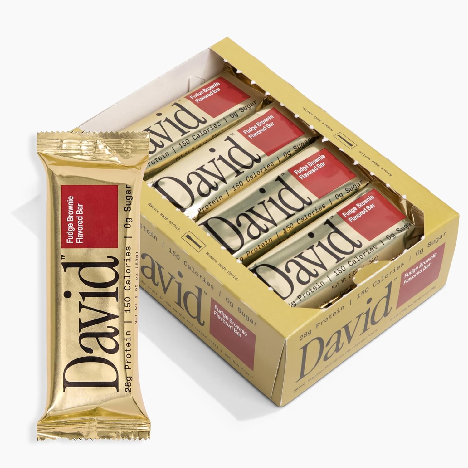 David High Protein Bars No Sugar Fudge Brownie 2.19 oz 12 ct