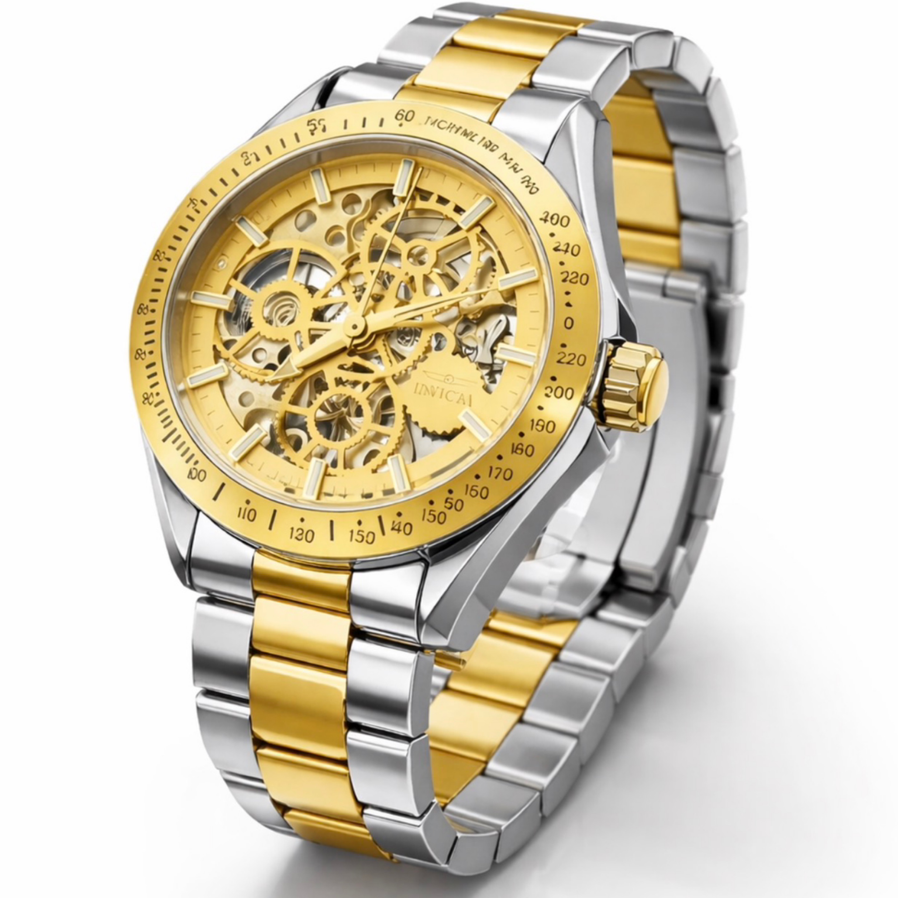 Invicta Objet D Art w/ Skeleton Dial - 43mm, Silver, Gold