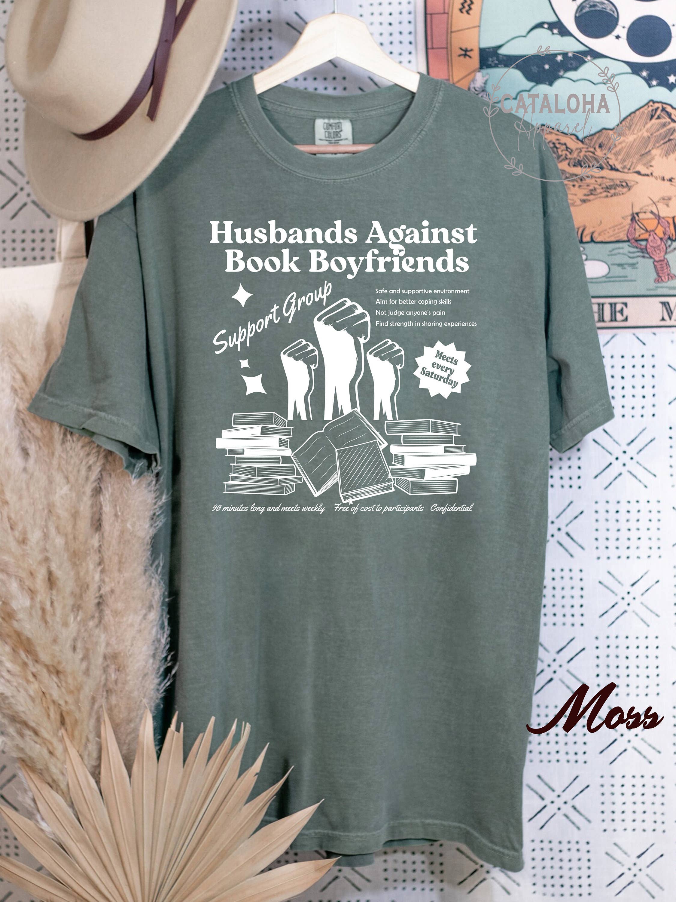 Husbands Against Book Boyfriends Club Funny Bookish Shirt: Charcoal, L