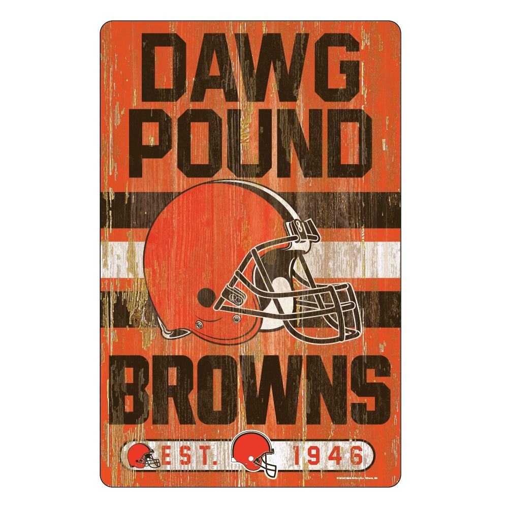 Cleveland Browns Wood Slogan Sign 11x17"