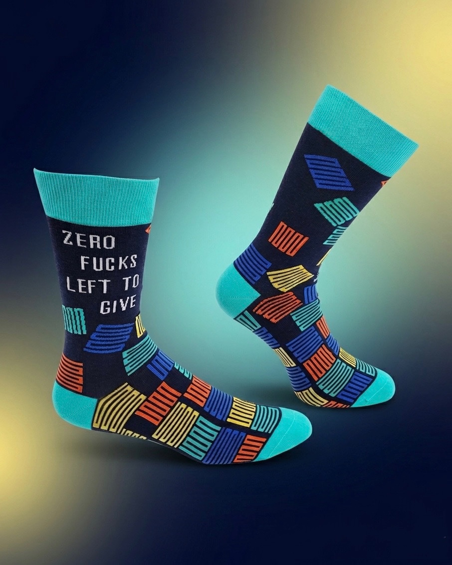 Zero Fucks Left To Give Men's Crew Socks Size 7-12