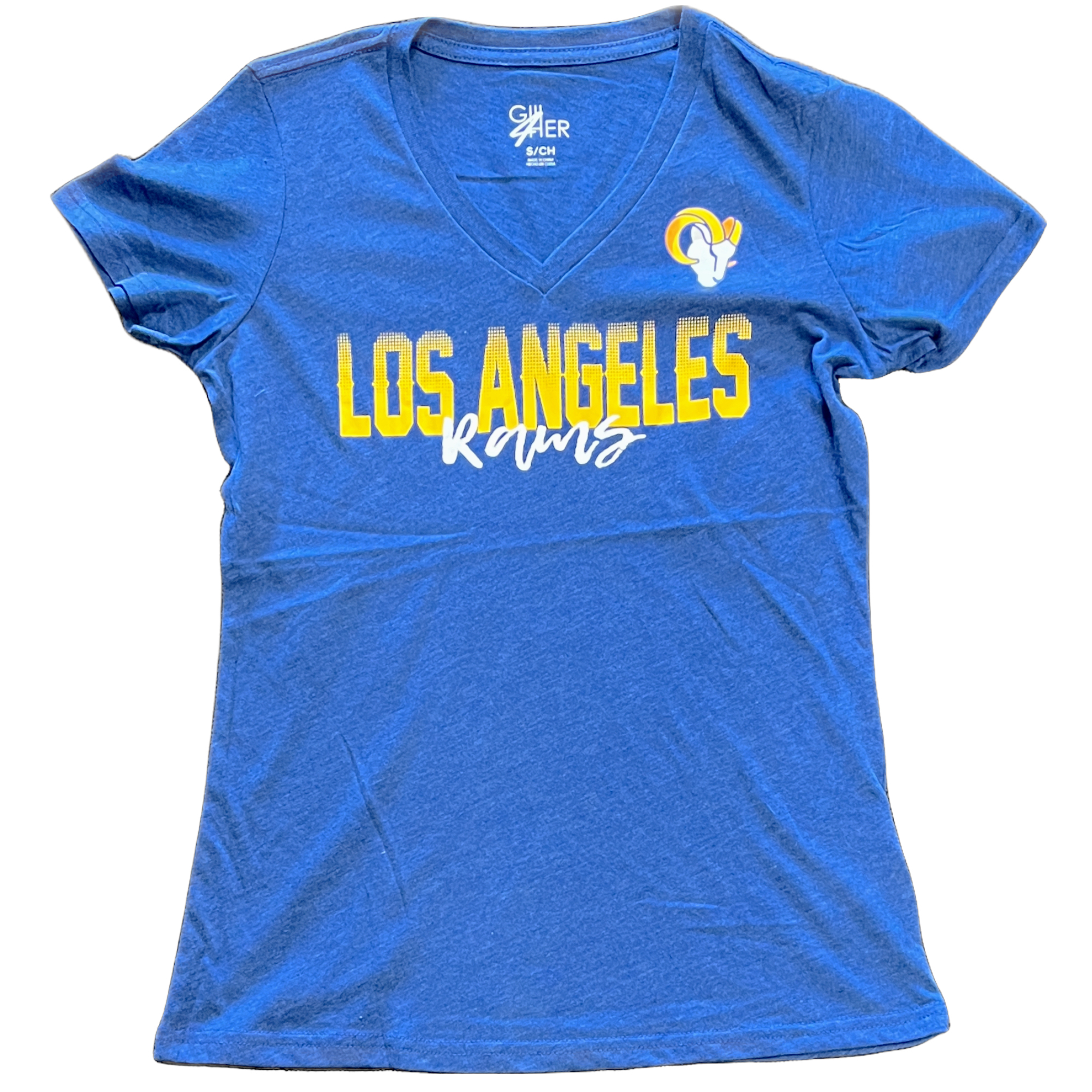 Los Angeles Rams Ladies Heather Blue Fade g-III Shirt