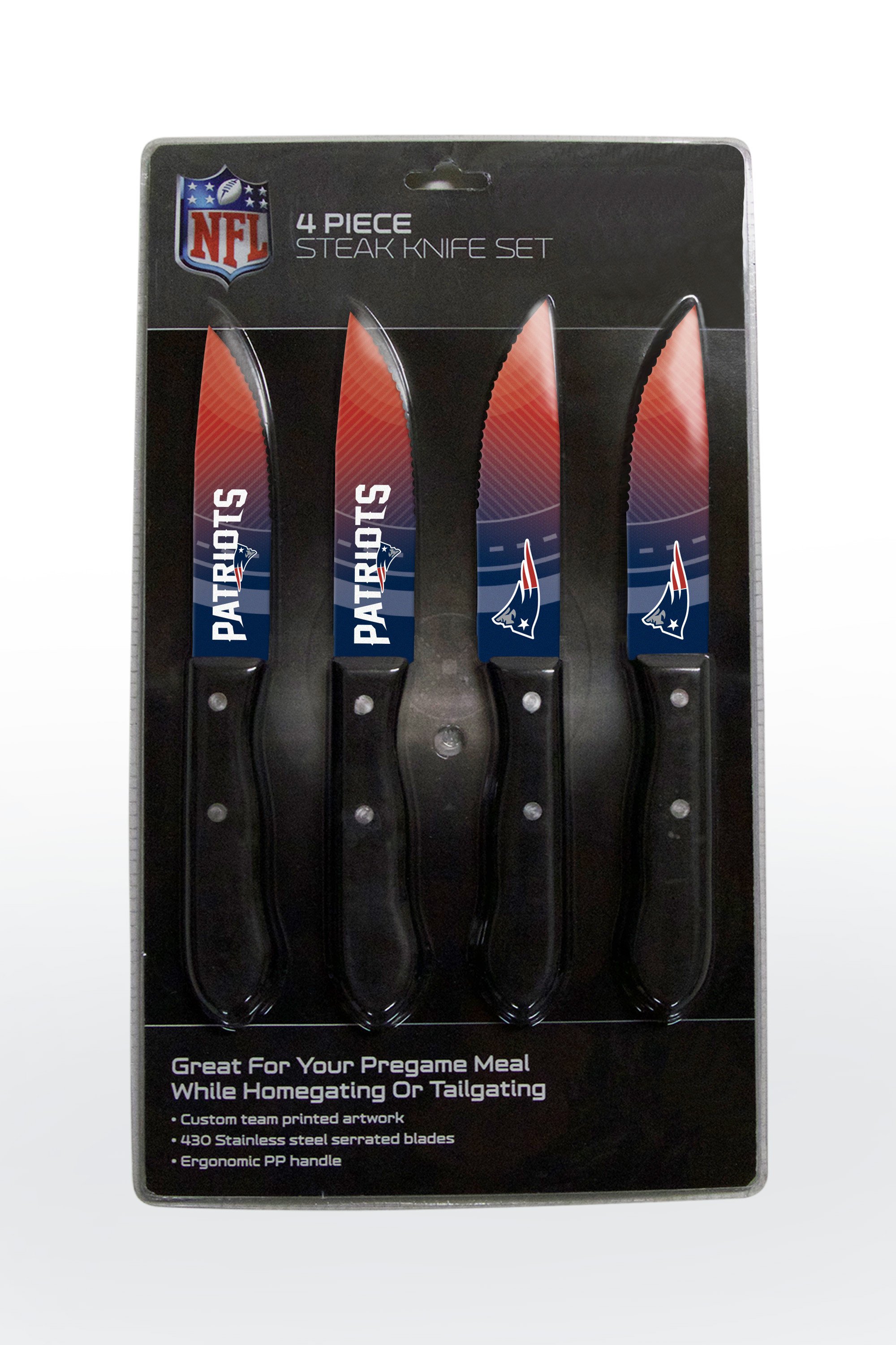 New England Patriots Steak Knife 4 Pack Set