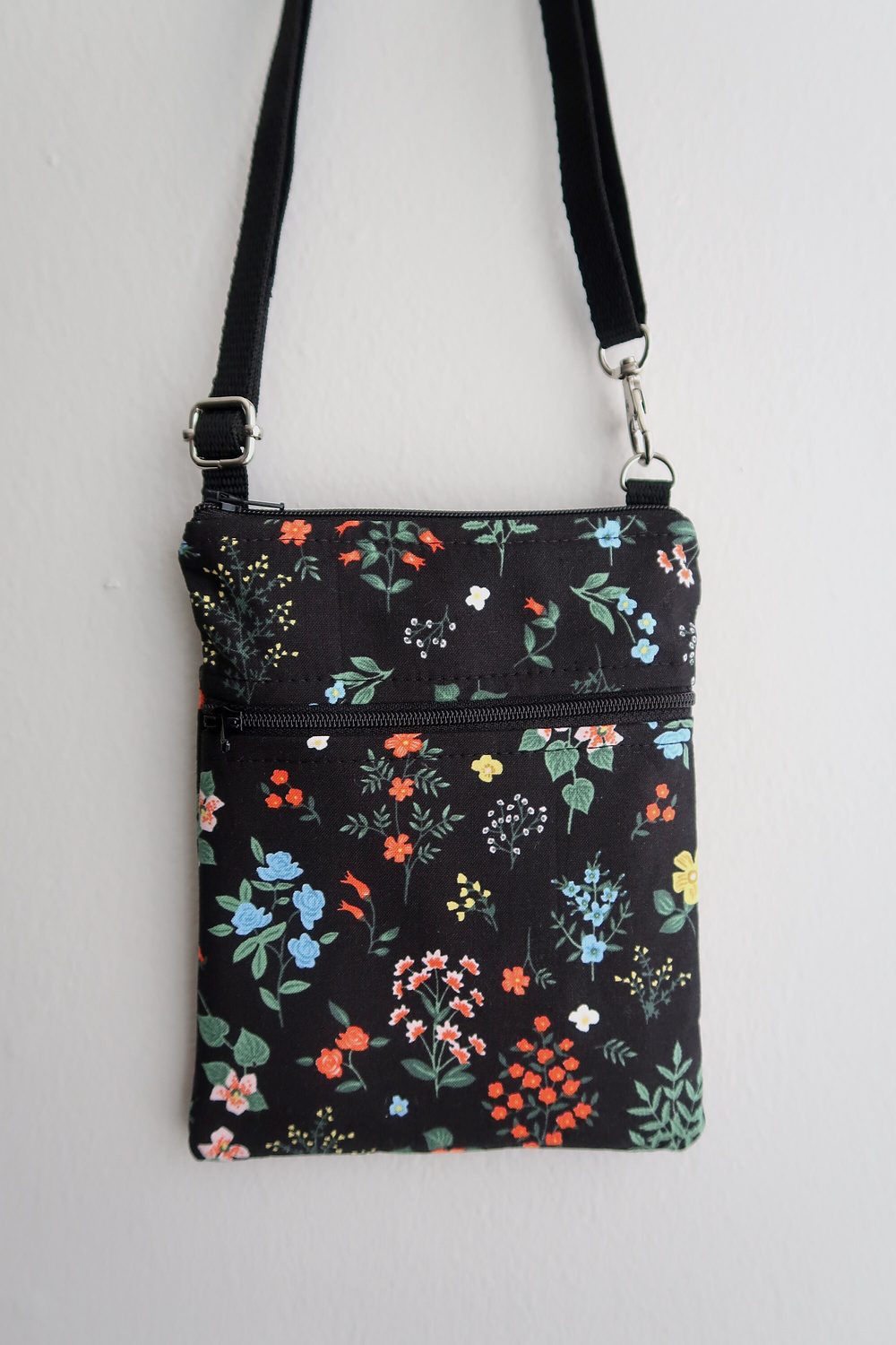 Small Crossbody Bag – Wildflowers on Black, photo 2 of 6