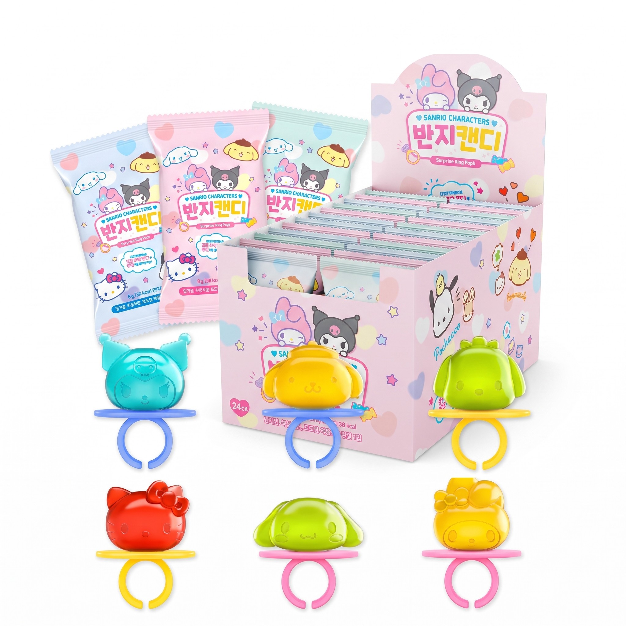Sanrio Korea Hello Kitty Licensed Surpise Ring Pops 24ct