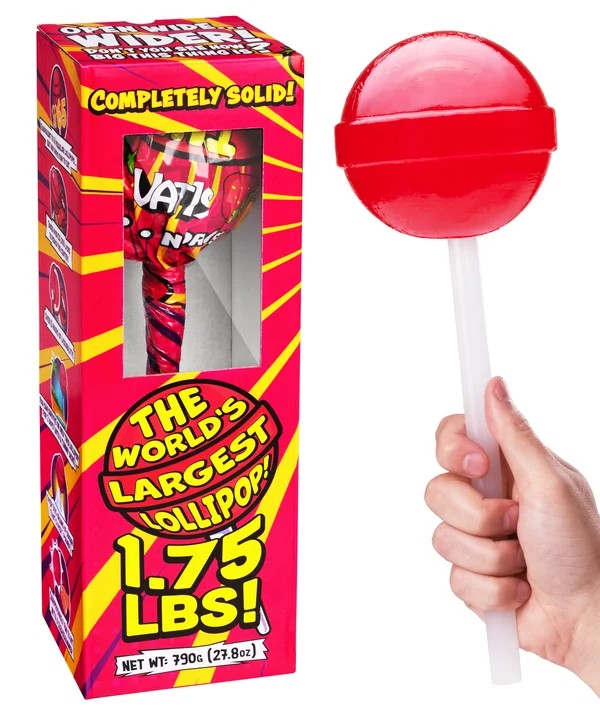 Worlds Largest Solid Lollipop Strawberry 1.75lb 12.5" Tall