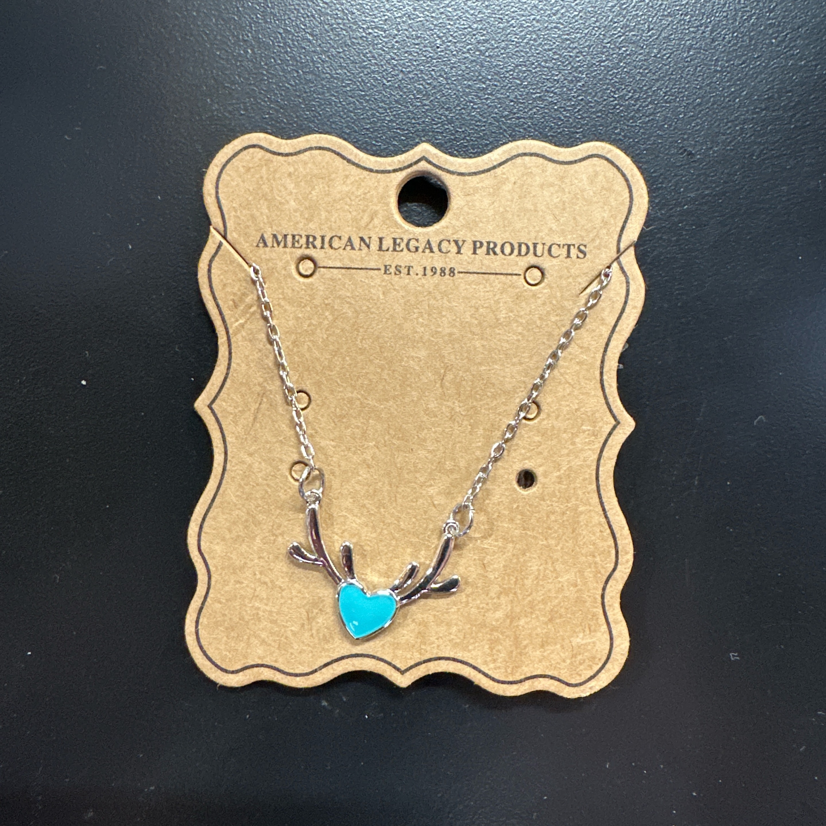 Antler Heart Silver Necklace