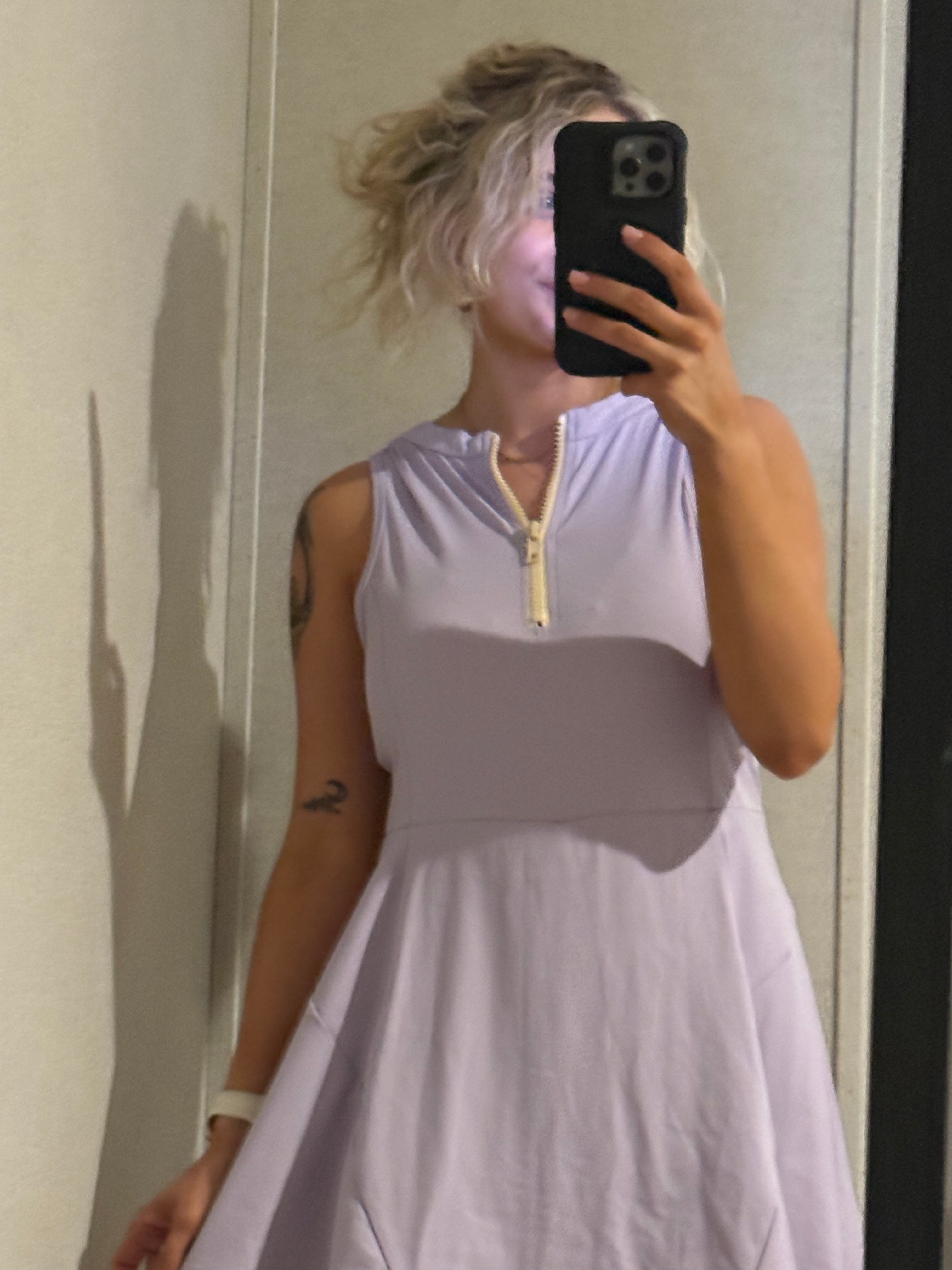 Purple Zipper Athletic Dress
