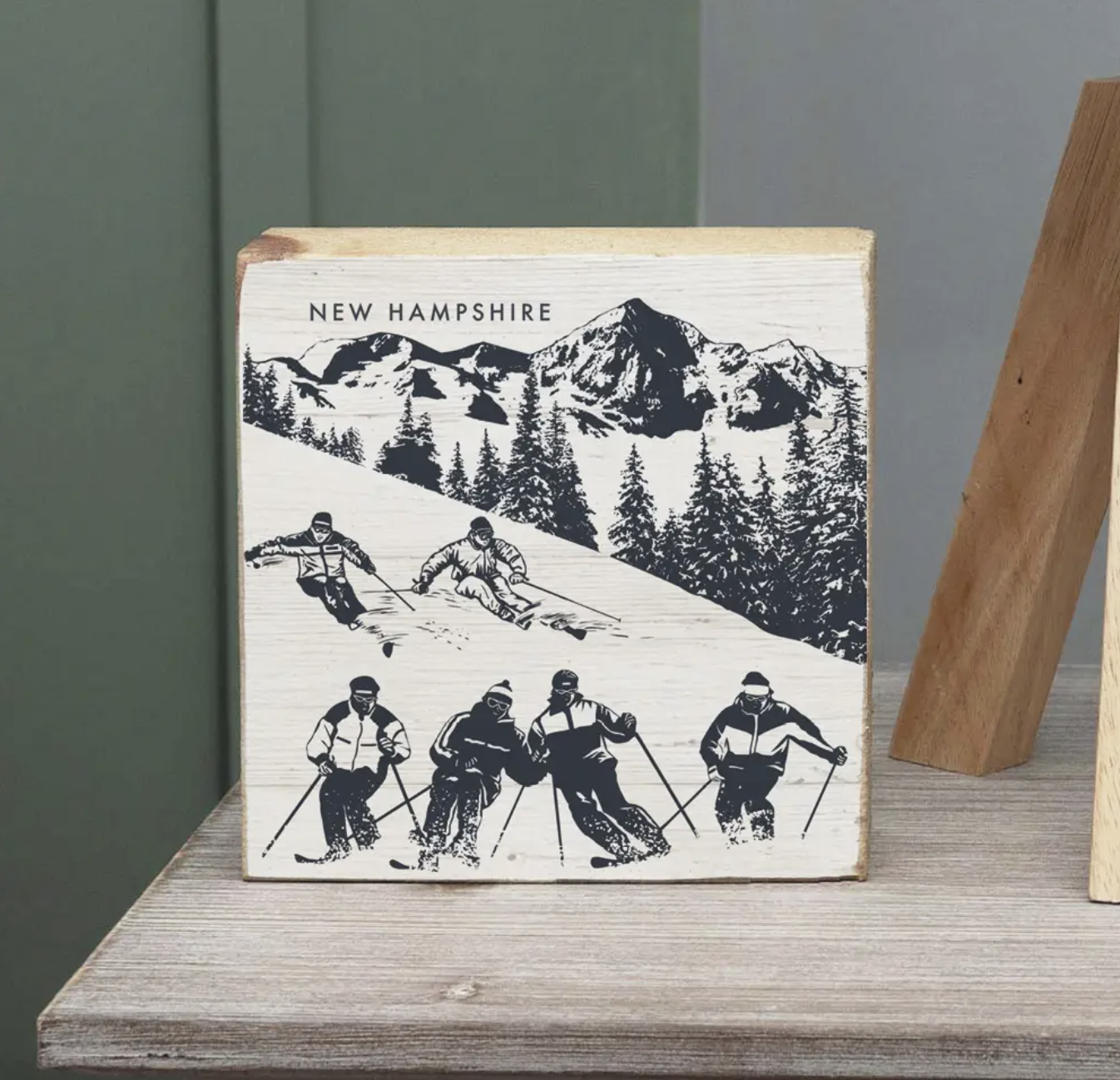 Ski Run Wooden Block