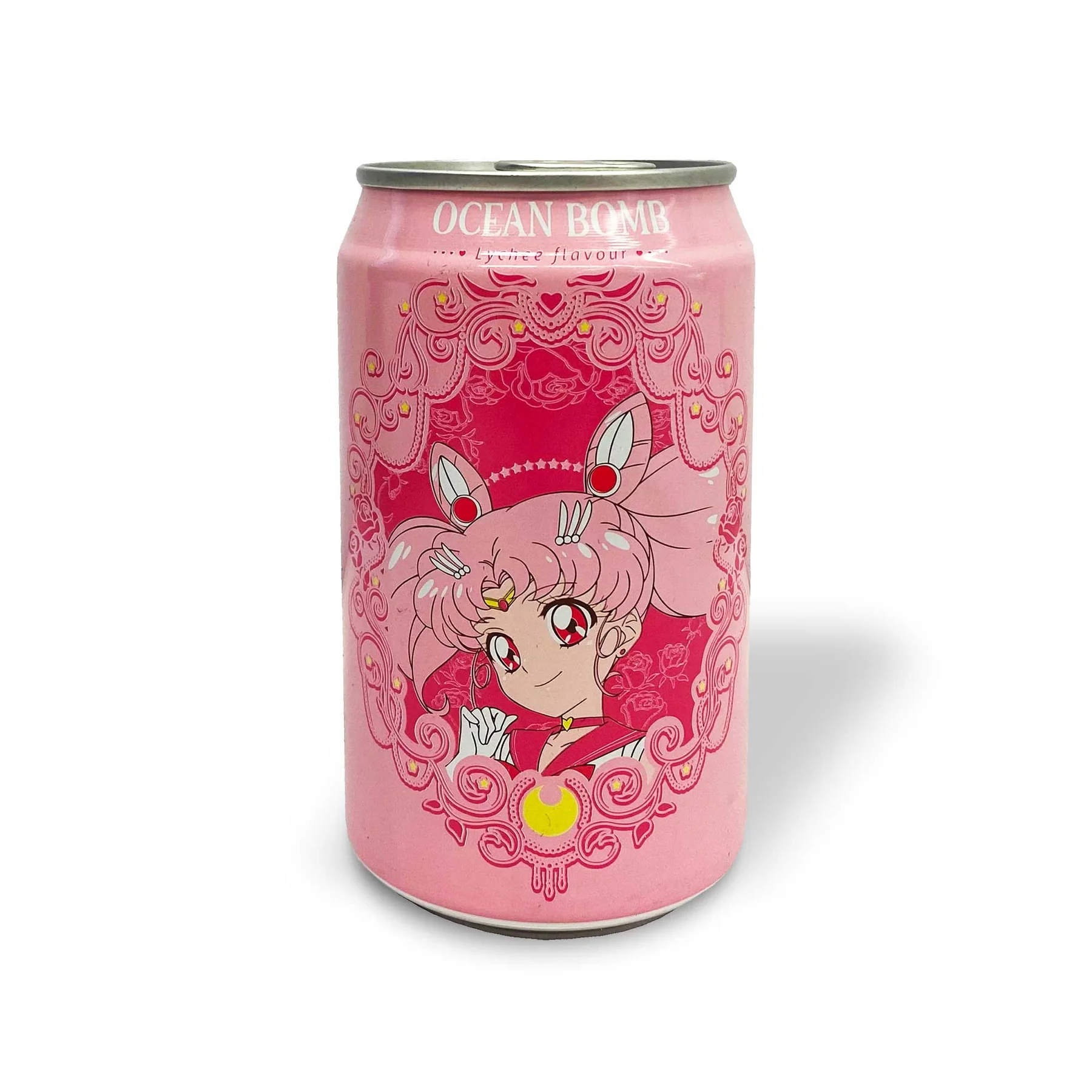 Ocean Bomb Sailor Moon Sparkling Water, Lychee Flavor 12 oz.