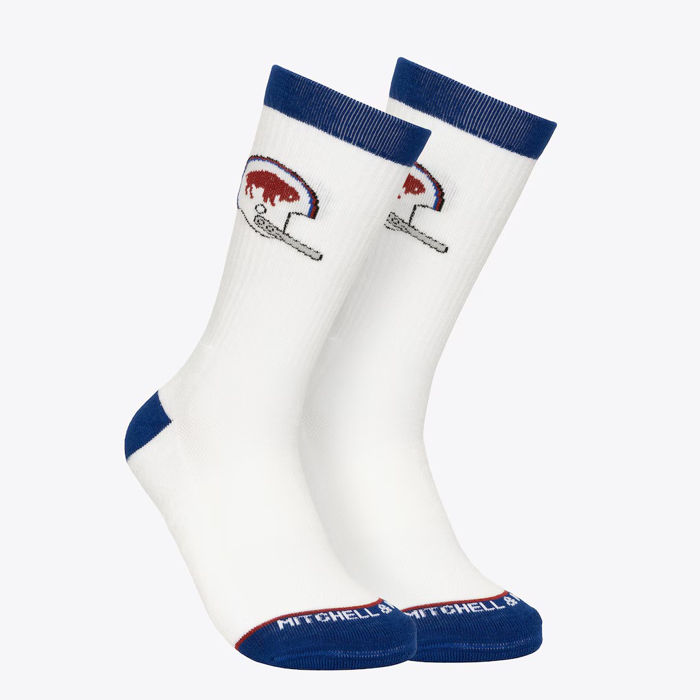 Buffalo Bills Retro Mitchell and Ness Team Touchback Crew Socks