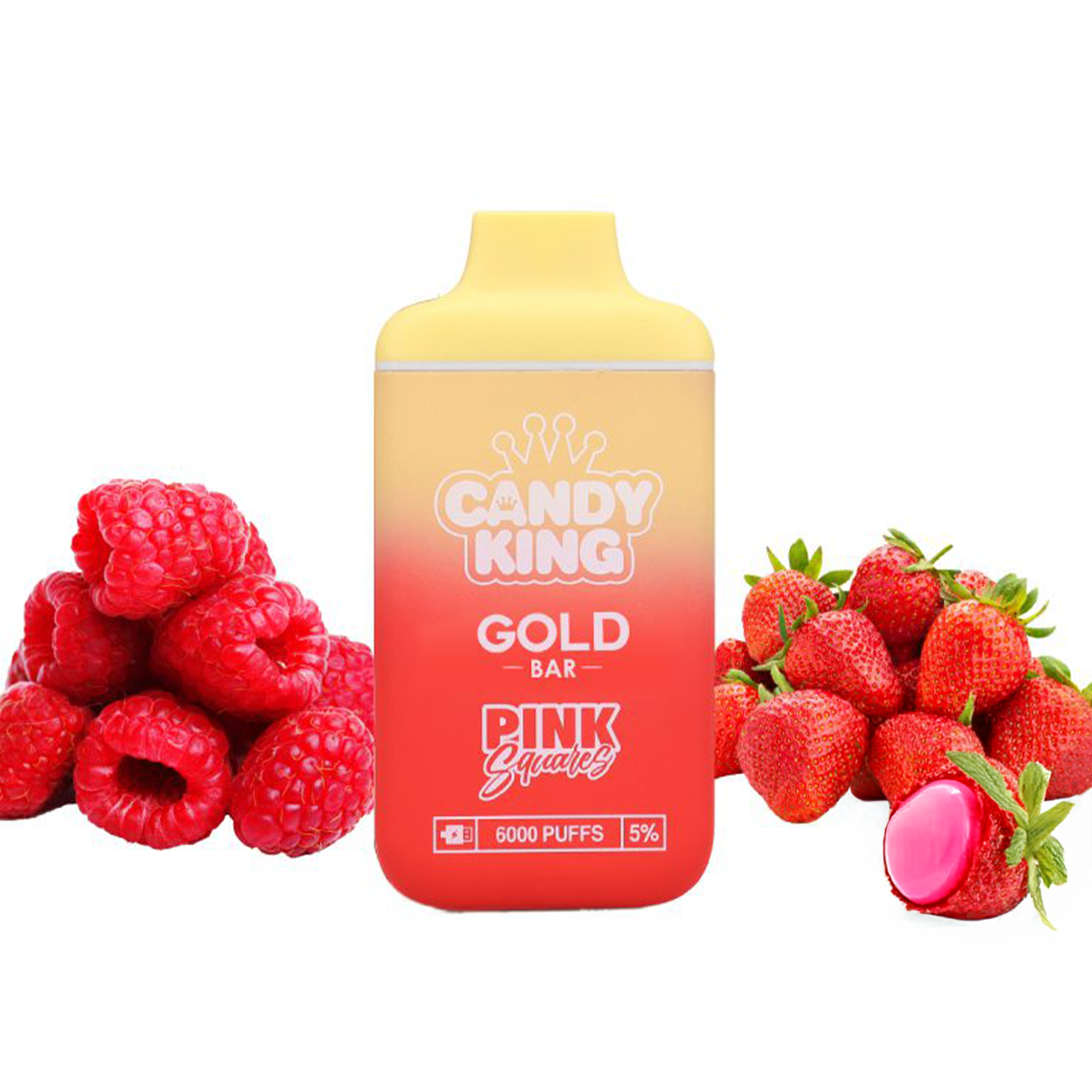 Candy King Gold Bar PinkSquarezs 6000 Puffs 5mg Nic