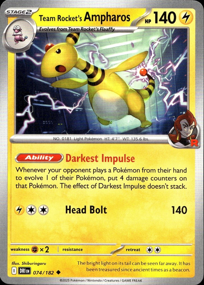 Team Rocket's Ampharos - SV10 74/182