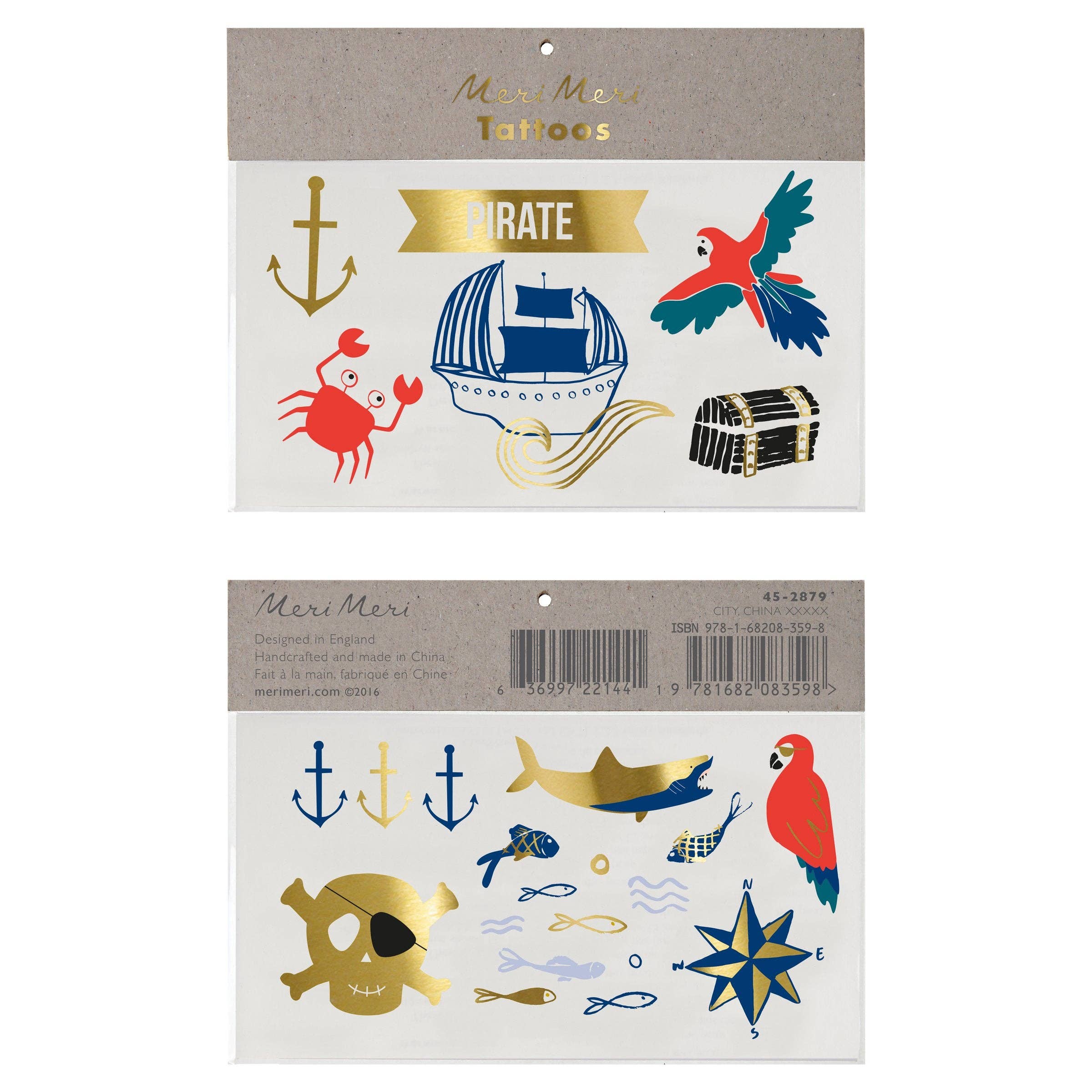 Pirate's Bounty Large Temporary Tattoos