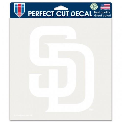 San Diego Padres White Die Cut Decal 17x17"
