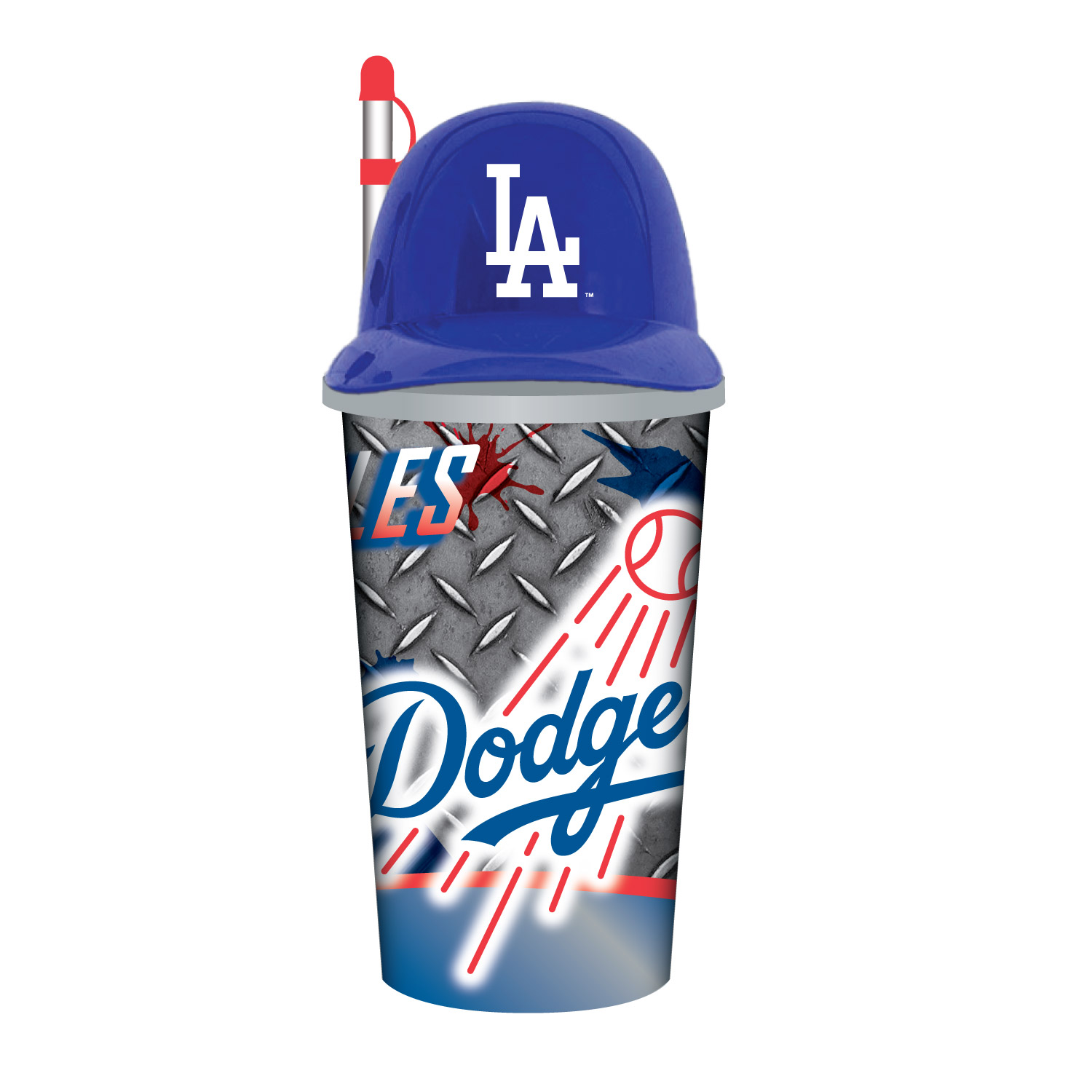 Los Angeles Dodgers Helmet Cup with Straw 32oz