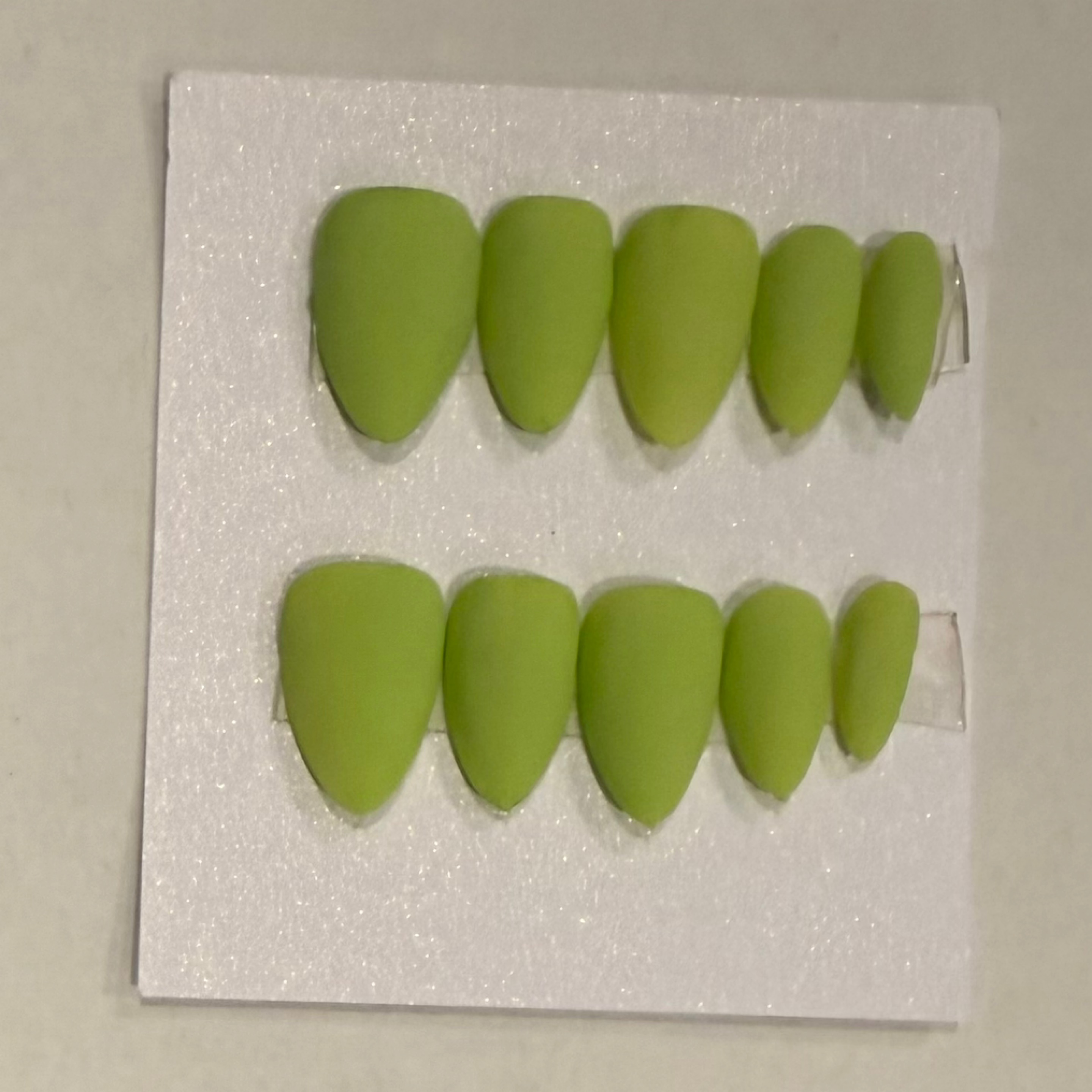 Limey green hand-painted nail set