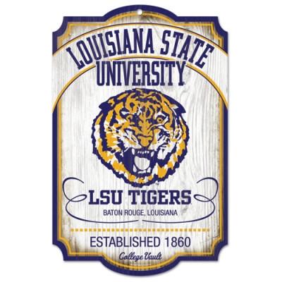 LSU Tigers Wood Sign - College Vault