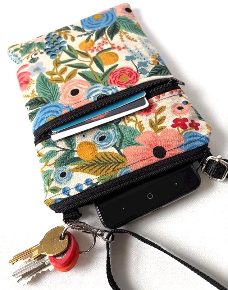 Small Crossbody Bag – Rosy Florals on Cream, photo 5 of 9