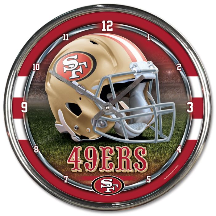 San Francisco 49ers Chrome Helmet Wall Clock