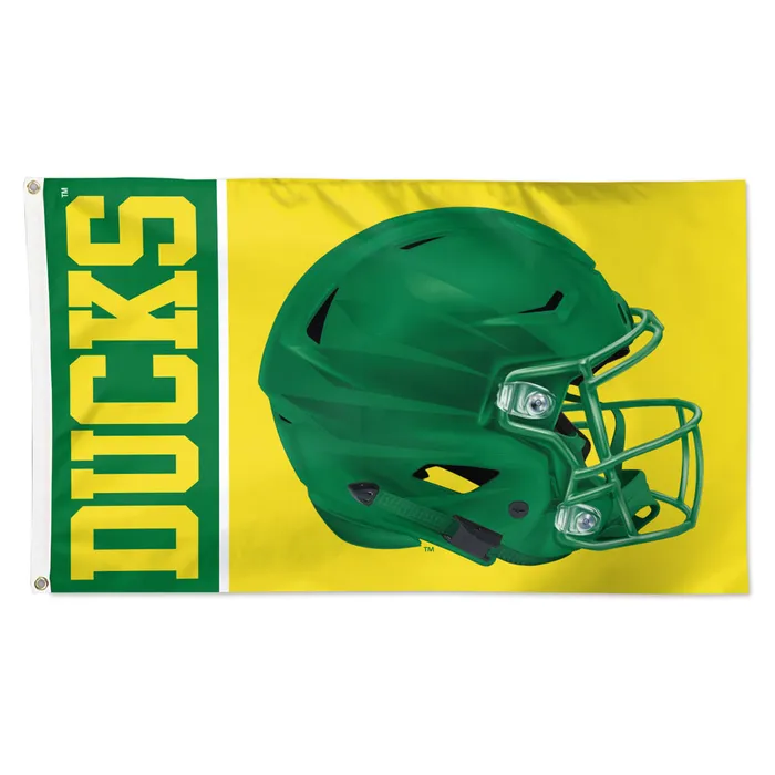 Oregon Ducks Deluxe Green Apple Helmet Flag 3x5'