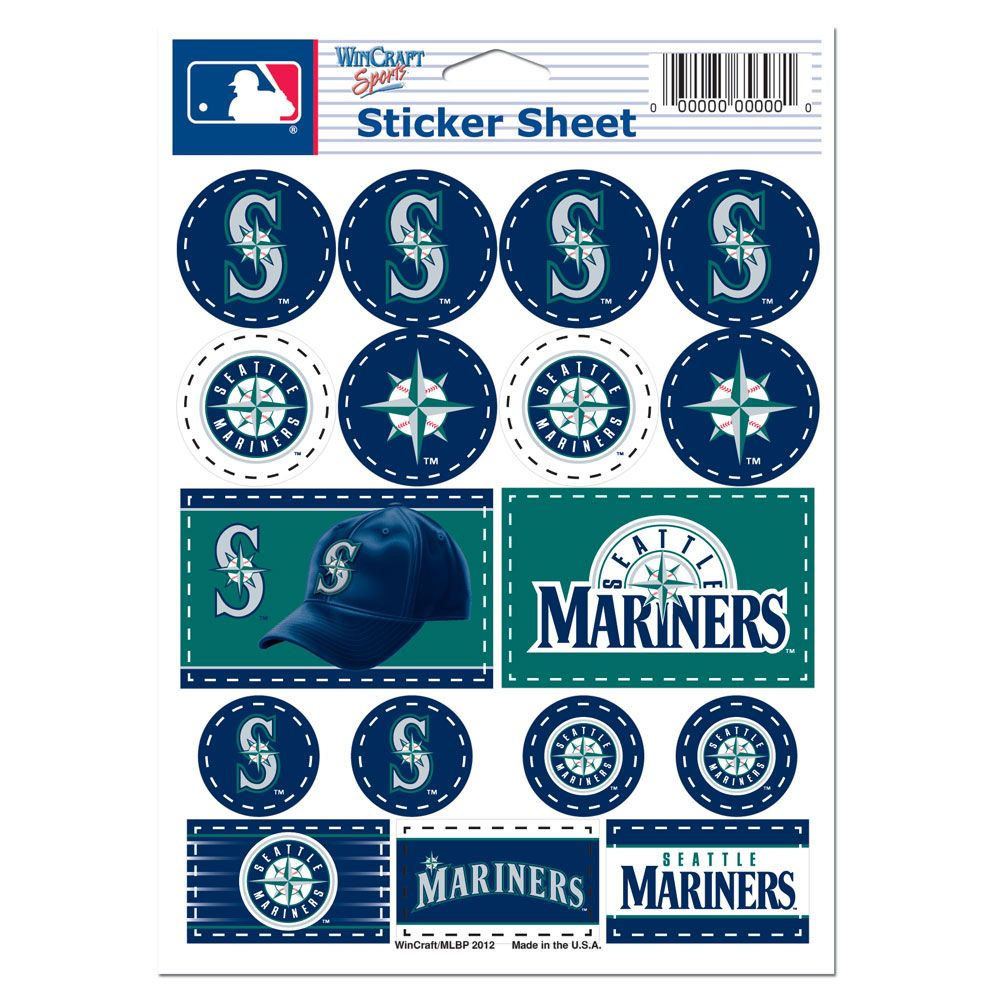 Seattle Mariners Vinyl Decal Sheet 5x7"