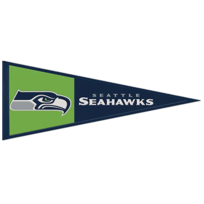 Seattle Seahawks Embroidered Wool Primary Logo Pennant 13x32"