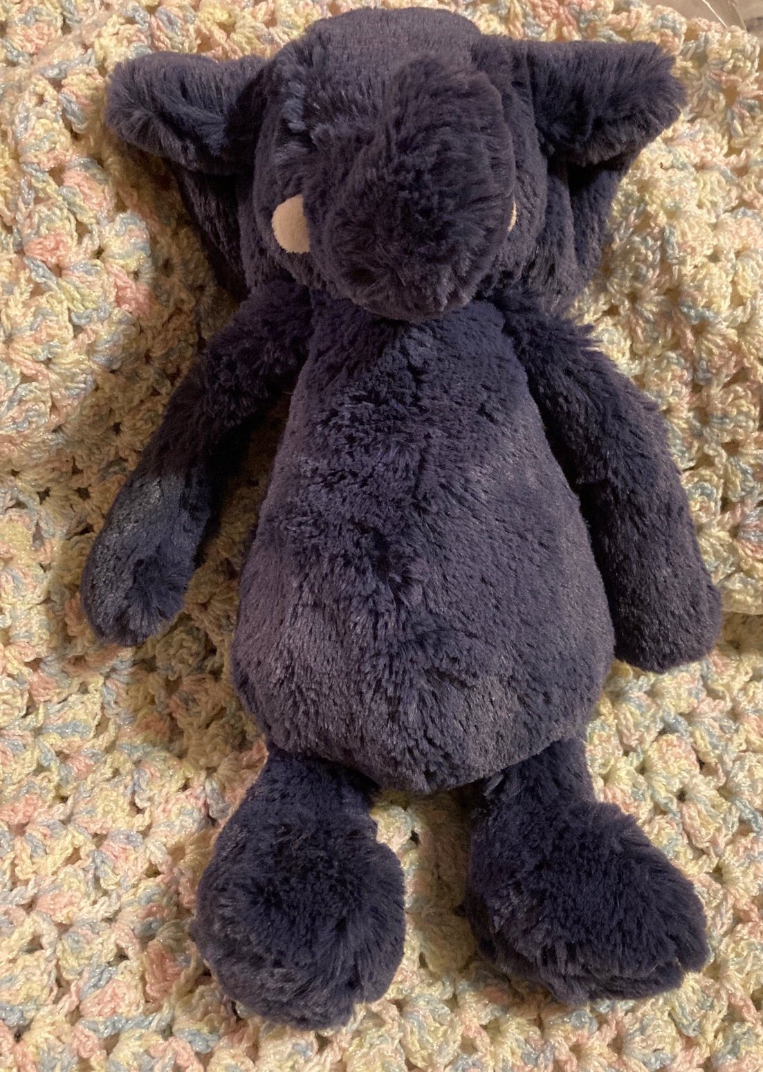Jellycat Bashful Navy Blue Soft Plush Elephant Toy