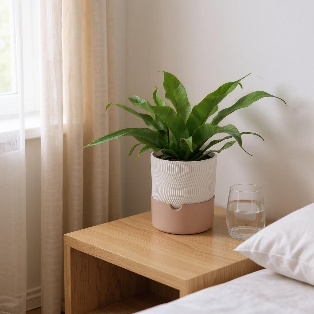 2 Piece Ribbed Self Watering Planter