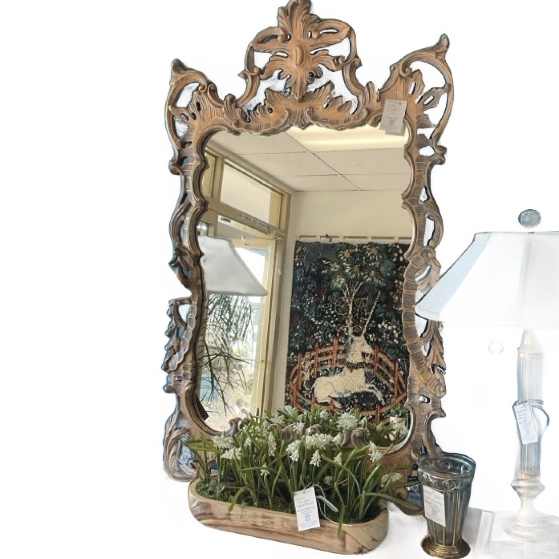 gold rococo scroll mirror