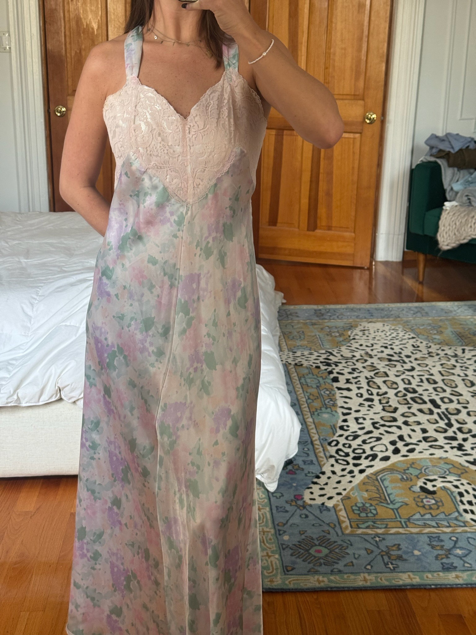 floral lace slip dress — image 3