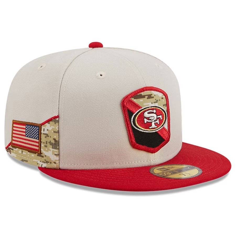 San Francisco 49ers 2023 New Era Salute to Service 59FIFTY Sideline Hat