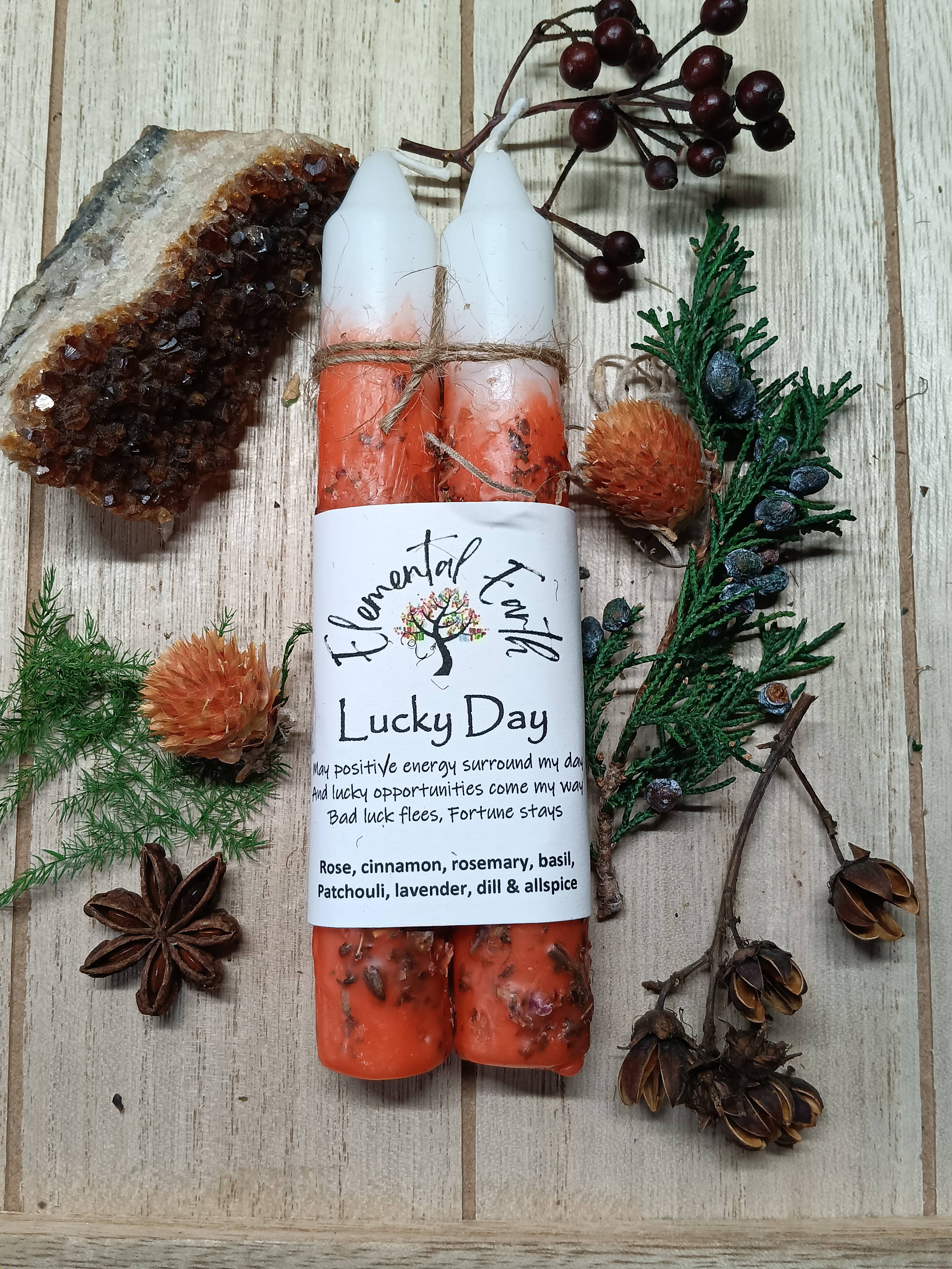 Elemental Earth - Lucky Day Herbal Intention Candles