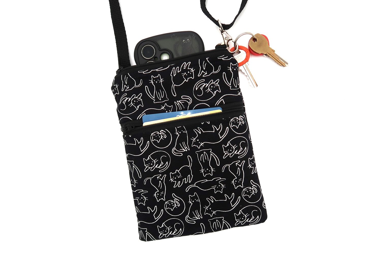Small Crossbody Bag – Line Art Cats, photo 2 of 6
