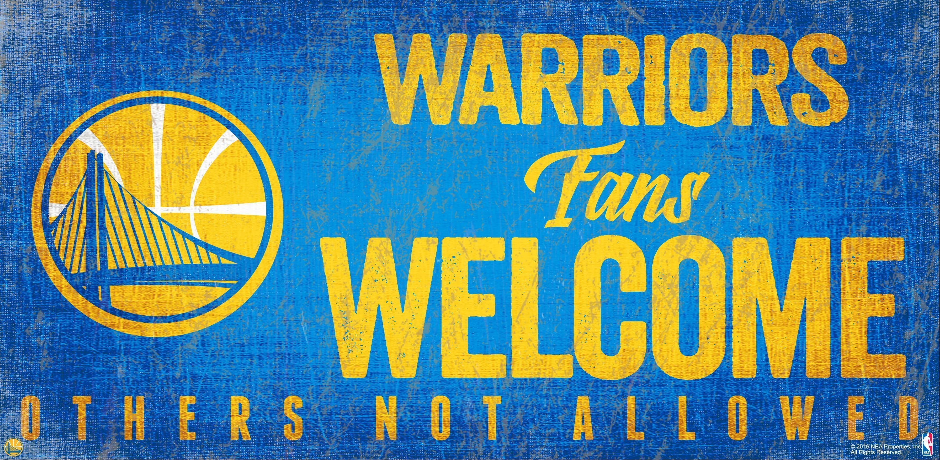 Golden State Warriors Wood Sign Fans Welcome 12x6