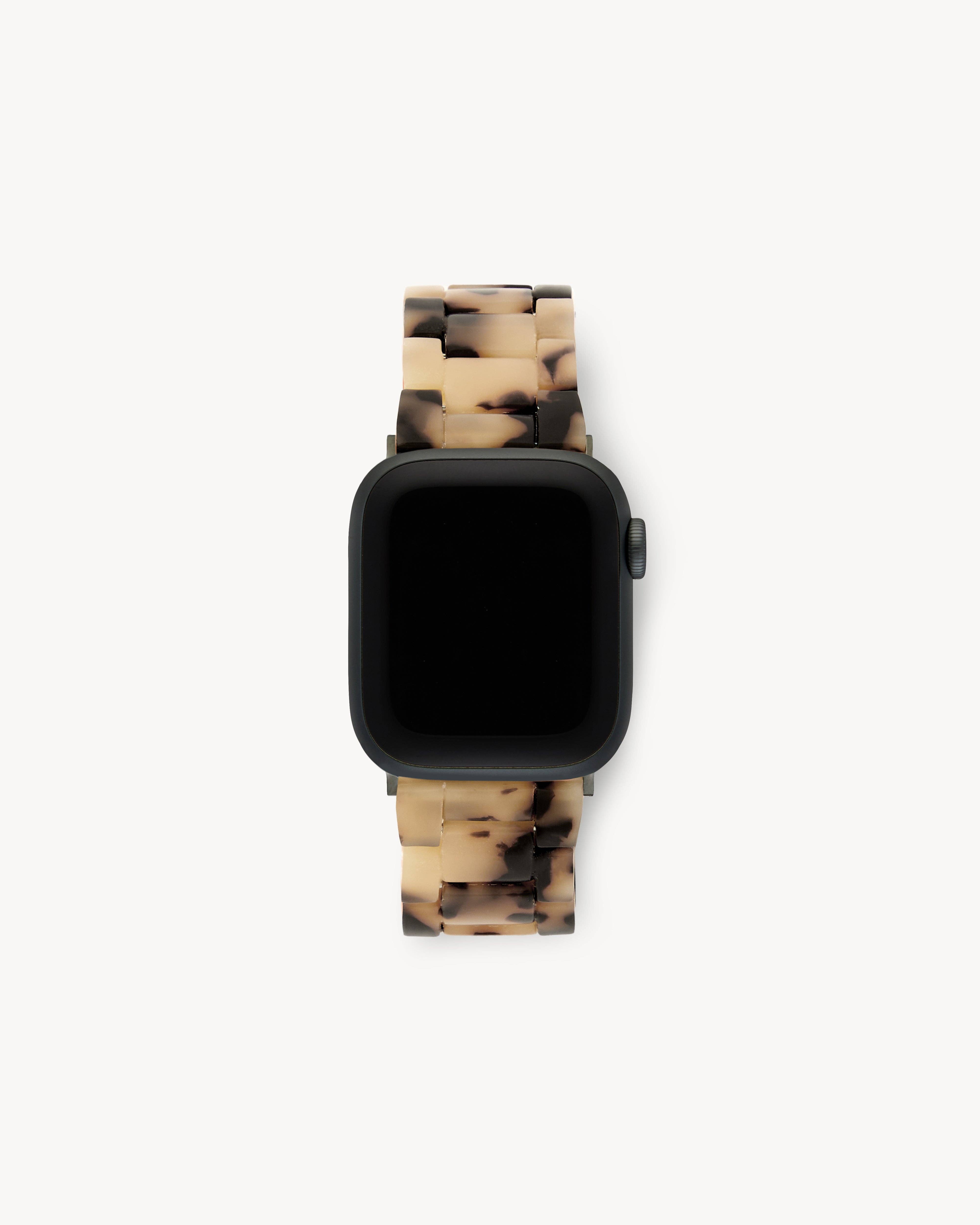 Apple Watch Band Universal in Blonde Tortoise Matte - Silver Hardware