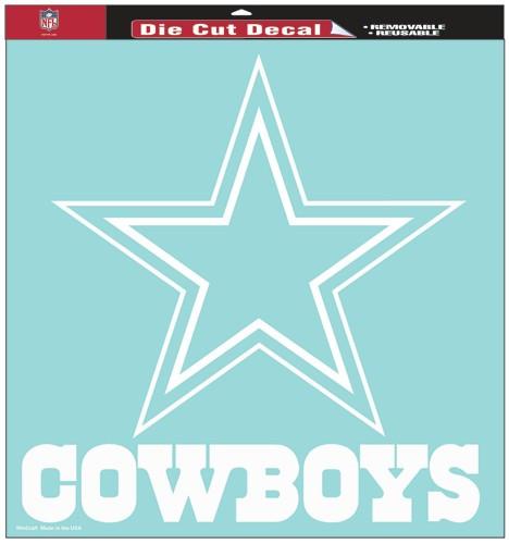 Dallas Cowboys White Perfect Cut Decal 8x8"