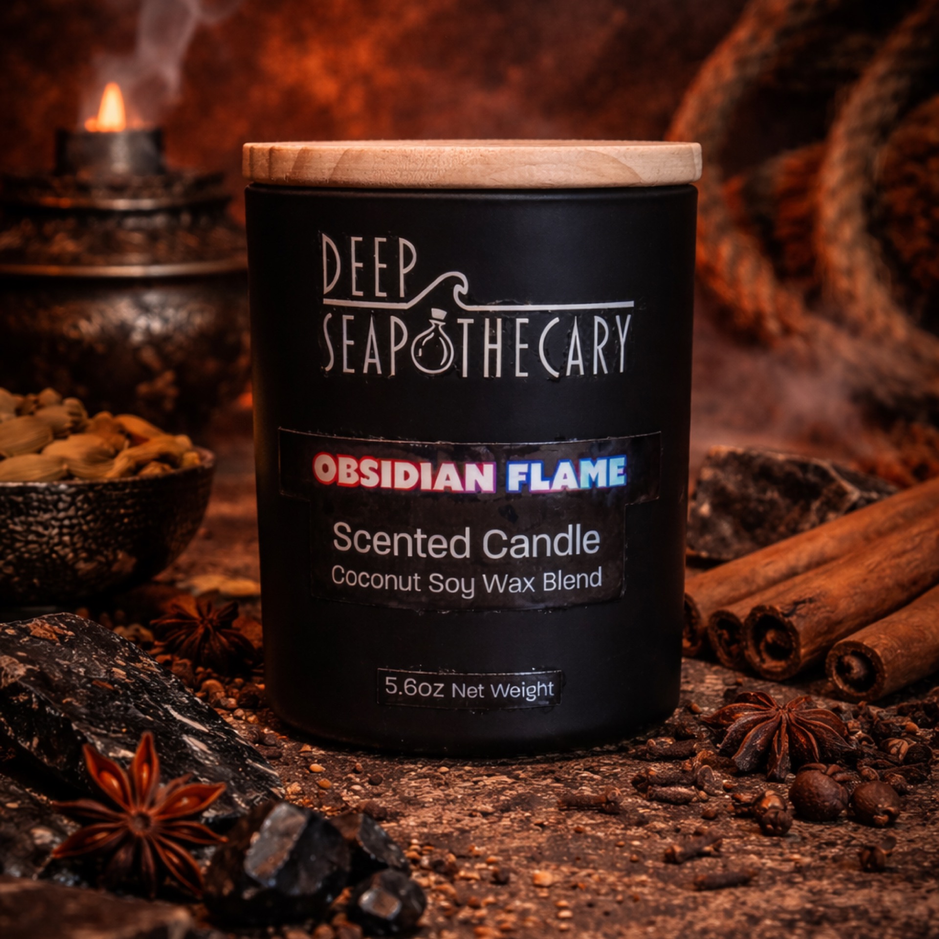 Obsidian Flame Candle