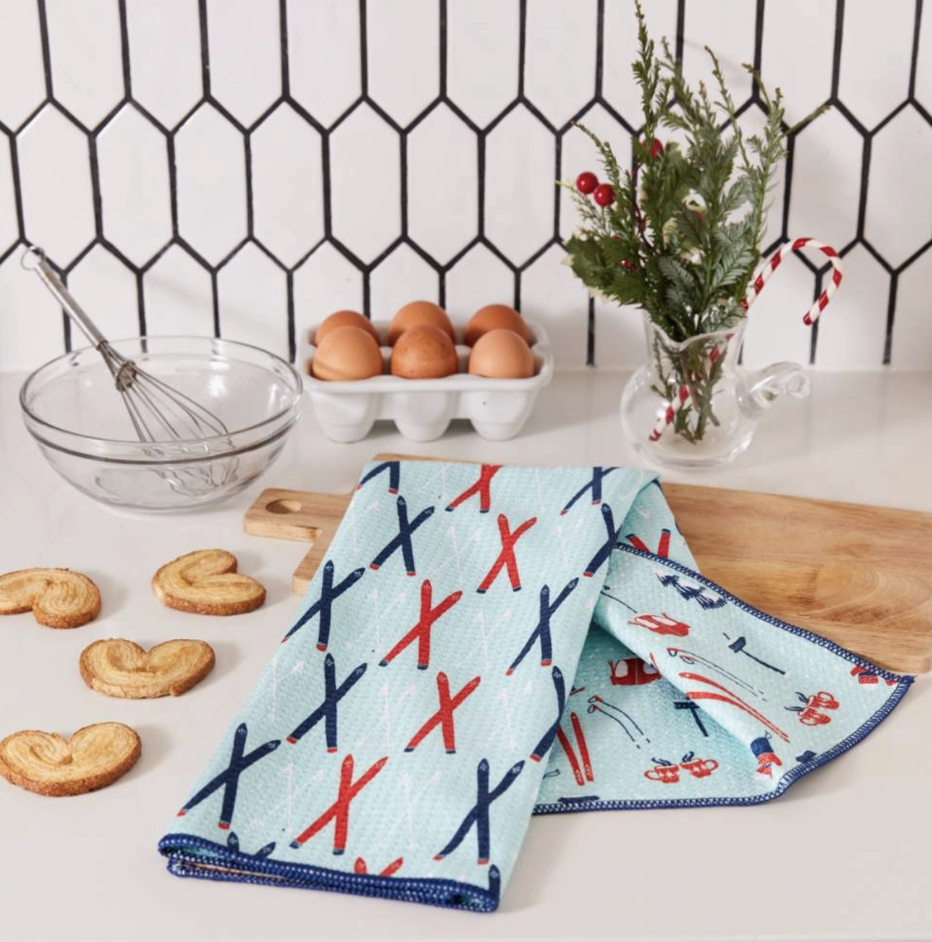 Ski Vacation Kitchen Tea Towel