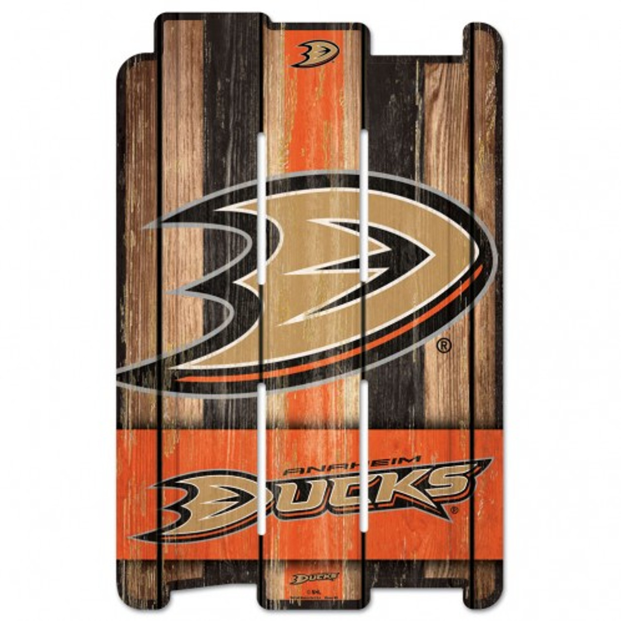 Anaheim Ducks Wood Fence Plank Sign 11x17"